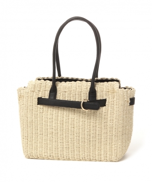 LEPSIM（レプシィム）の「ペーパートートバッグ　743883（トートバッグ・レディース・ブラック/グレイッシュベージュ/ナチュラル・ONE SIZE）」の5枚目の写真