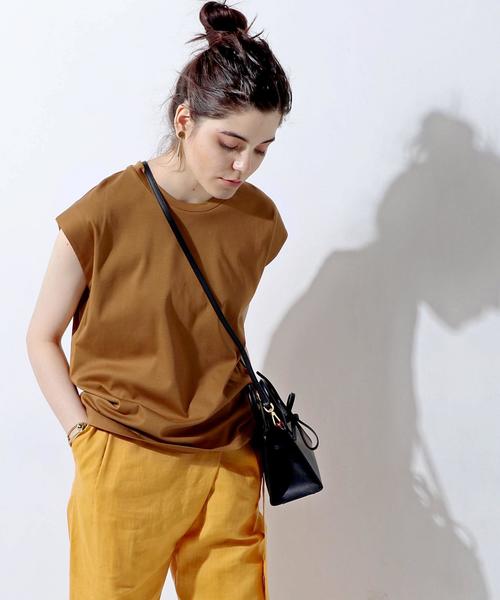 UNITED ARROWS(ユナイテッドアローズ)の「UWMF テンジク キャップスリーブ カットソー† ◆(Tシャツ/カットソー・レディース・ホワイト/グレー/ベージュ/ライトブルー・FREE)」の3枚目の写真