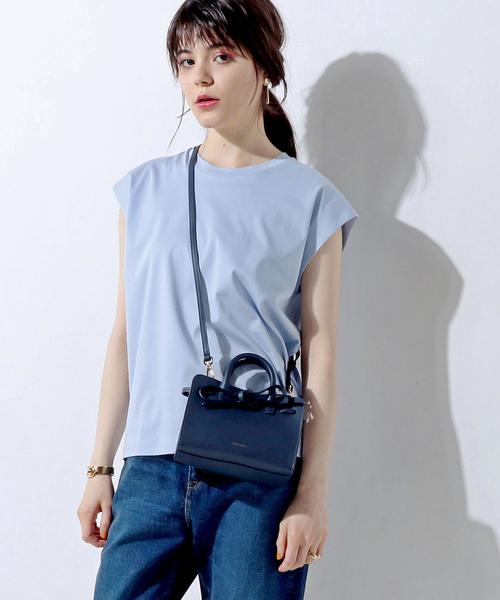 UNITED ARROWS(ユナイテッドアローズ)の「UWMF テンジク キャップスリーブ カットソー† ◆(Tシャツ/カットソー・レディース・ホワイト/グレー/ベージュ/ライトブルー・FREE)」の4枚目の写真