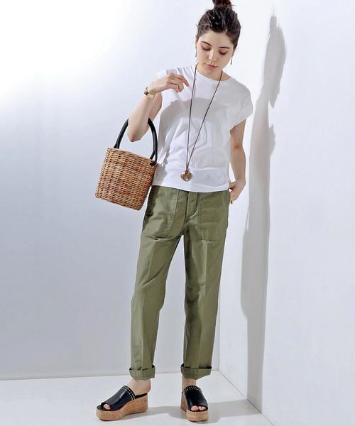 UNITED ARROWS(ユナイテッドアローズ)の「UWMF テンジク キャップスリーブ カットソー† ◆(Tシャツ/カットソー・レディース・ホワイト/グレー/ベージュ/ライトブルー・FREE)」の16枚目の写真