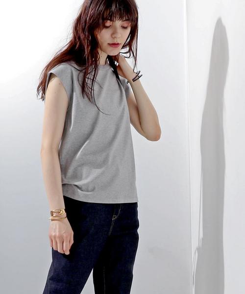 UNITED ARROWS(ユナイテッドアローズ)の「UWMF テンジク キャップスリーブ カットソー† ◆(Tシャツ/カットソー・レディース・ホワイト/グレー/ベージュ/ライトブルー・FREE)」の19枚目の写真