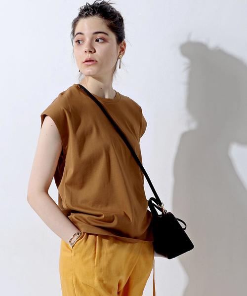 UNITED ARROWS(ユナイテッドアローズ)の「UWMF テンジク キャップスリーブ カットソー† ◆(Tシャツ/カットソー・レディース・ホワイト/グレー/ベージュ/ライトブルー・FREE)」の13枚目の写真