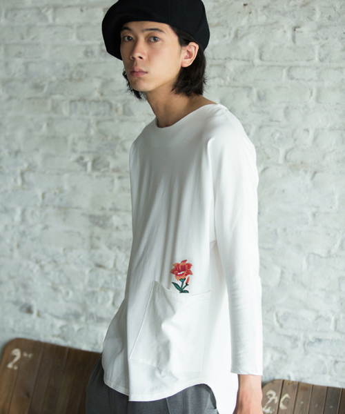 rehacer（レアセル）の「rehacer : Big Pocket Dolman Cutsew（Tシャツ/カットソー・メンズ・ブラック/ネイビー/ホワイト・SMALL/LARGE/MEDIUM）」の4枚目の写真