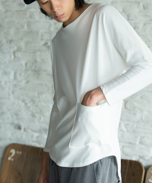 rehacer（レアセル）の「rehacer : Big Pocket Dolman Cutsew（Tシャツ/カットソー・メンズ・ブラック/ネイビー/ホワイト・SMALL/LARGE/MEDIUM）」の6枚目の写真