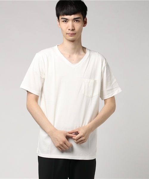 WEGO（ウィゴー）の「WEGO/CaliforniaコットンVネックTシャツ（Tシャツ/カットソー・メンズ・ブラウン系その他/杢グレー/ホワイト/ワイン・LARGE/SMALL/X-LARGE/MEDIUM）」の6枚目の写真