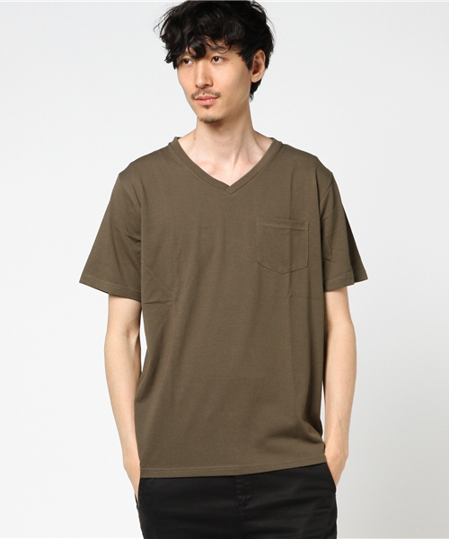 WEGO（ウィゴー）の「WEGO/CaliforniaコットンVネックTシャツ（Tシャツ/カットソー・メンズ・ブラウン系その他/杢グレー/ホワイト/ワイン・LARGE/SMALL/X-LARGE/MEDIUM）」の8枚目の写真