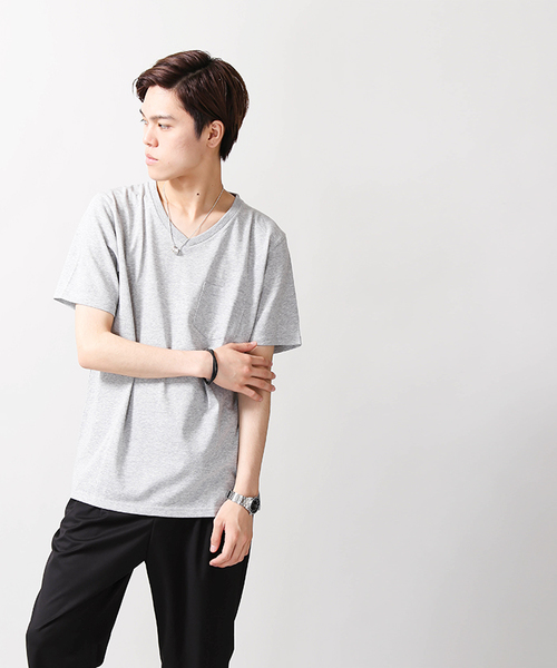 WEGO（ウィゴー）の「WEGO/CaliforniaコットンVネックTシャツ（Tシャツ/カットソー・メンズ・ブラウン系その他/杢グレー/ホワイト/ワイン・LARGE/SMALL/X-LARGE/MEDIUM）」の18枚目の写真