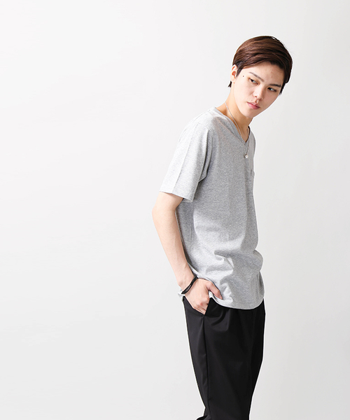 WEGO（ウィゴー）の「WEGO/CaliforniaコットンVネックTシャツ（Tシャツ/カットソー・メンズ・ブラウン系その他/杢グレー/ホワイト/ワイン・LARGE/SMALL/X-LARGE/MEDIUM）」の19枚目の写真