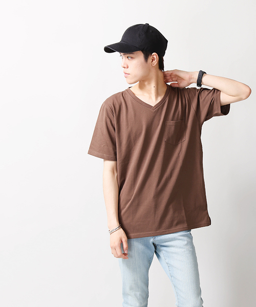 WEGO（ウィゴー）の「WEGO/CaliforniaコットンVネックTシャツ（Tシャツ/カットソー・メンズ・ブラウン系その他/杢グレー/ホワイト/ワイン・LARGE/SMALL/X-LARGE/MEDIUM）」の21枚目の写真