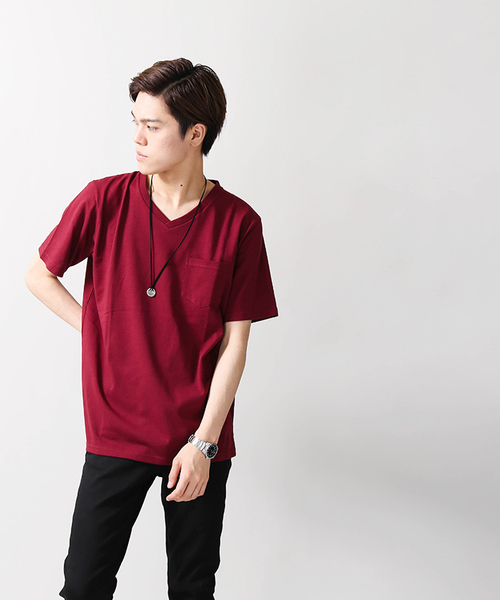 WEGO（ウィゴー）の「WEGO/CaliforniaコットンVネックTシャツ（Tシャツ/カットソー・メンズ・ブラウン系その他/杢グレー/ホワイト/ワイン・LARGE/SMALL/X-LARGE/MEDIUM）」の12枚目の写真