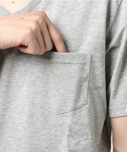 WEGO（ウィゴー）の「WEGO/CaliforniaコットンVネックTシャツ（Tシャツ/カットソー・メンズ・ブラウン系その他/杢グレー/ホワイト/ワイン・LARGE/SMALL/X-LARGE/MEDIUM）」の9枚目の写真