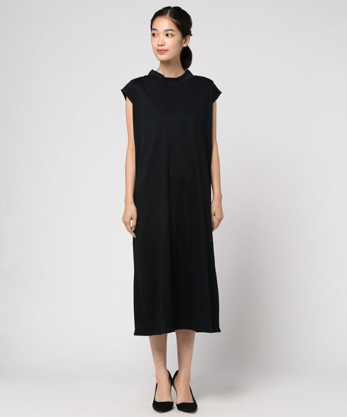 mizuiroind(ミズイロインド)の「ハイネックフレンチスリーブワンピース(ワンピース・レディース・ブラック/ベージュ/ダークブラウン・FREE)」の7枚目の写真