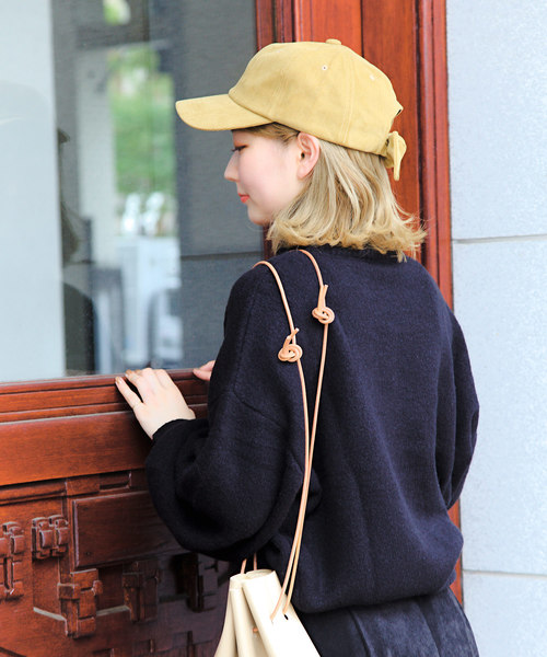 14+（イチヨンプラス）の「コーデュロイバックリボンキャップ（キャップ・レディース・ブラック/ベージュ/オフホワイト/ピンク・FREE）」の5枚目の写真