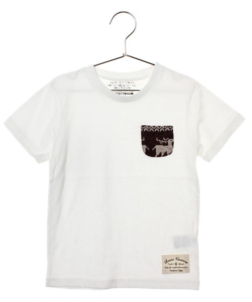 CIAOPANIC TYPY（チャオパニックティピー）の「【ロープライスアイテム】KID'S 異素材ポケットTee（Tシャツ/カットソー・キッズ・ホワイト/ブラック/ブルー/グレー・85/105/120）」の2枚目の写真