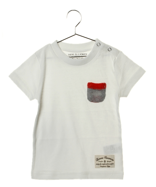 CIAOPANIC TYPY（チャオパニックティピー）の「【ロープライスアイテム】KID'S 異素材ポケットTee（Tシャツ/カットソー・キッズ・ホワイト/ブラック/ブルー/グレー・85/105/120）」の4枚目の写真