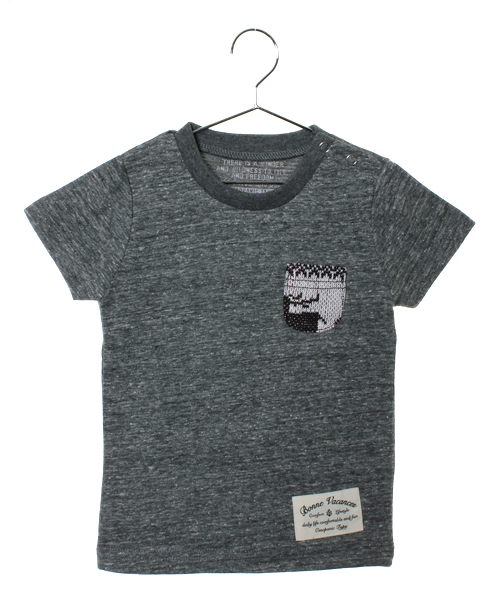 CIAOPANIC TYPY（チャオパニックティピー）の「【ロープライスアイテム】KID'S 異素材ポケットTee（Tシャツ/カットソー・キッズ・ホワイト/ブラック/ブルー/グレー・85/105/120）」の3枚目の写真