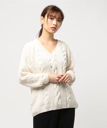 AZUL by moussy | ケーブルモールV/N長袖PO(ニット/セーター)