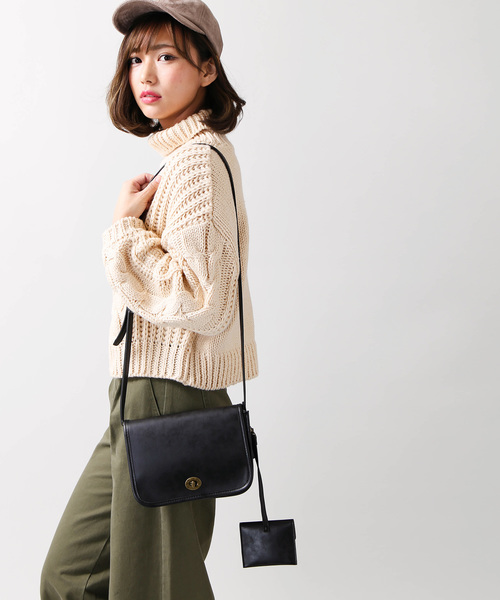 WEGO（ウィゴー）の「WEGO/フラップレトロショルダーバッグ（ショルダーバッグ・メンズ・ブラック/ブラウン/その他1・FREE）」の4枚目の写真