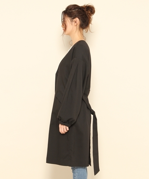 PAGEBOY（ページボーイ）の「ノーカラー ロングガウン（その他アウター・レディース・ブラック/ベージュ/インディゴブルー/ライトグレー・FREE）」の10枚目の写真