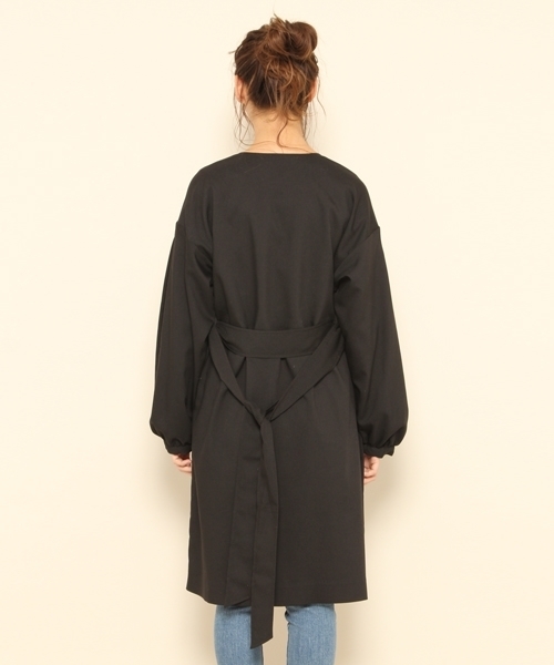 PAGEBOY（ページボーイ）の「ノーカラー ロングガウン（その他アウター・レディース・ブラック/ベージュ/インディゴブルー/ライトグレー・FREE）」の11枚目の写真