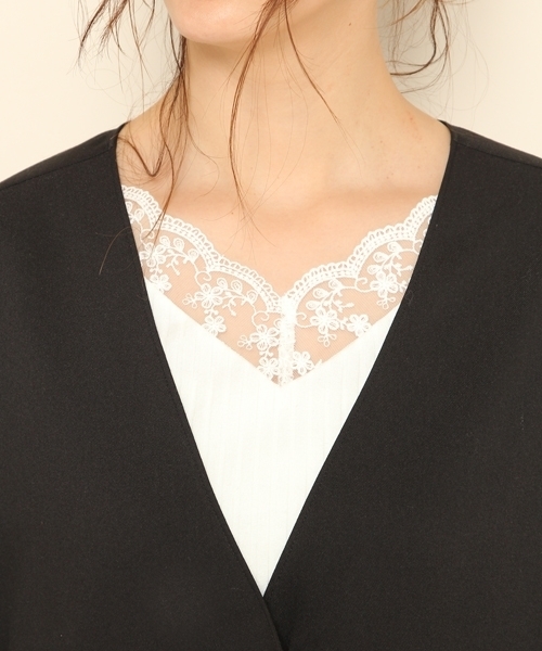 PAGEBOY（ページボーイ）の「ノーカラー ロングガウン（その他アウター・レディース・ブラック/ベージュ/インディゴブルー/ライトグレー・FREE）」の12枚目の写真