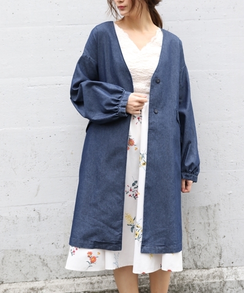 PAGEBOY（ページボーイ）の「ノーカラー ロングガウン（その他アウター・レディース・ブラック/ベージュ/インディゴブルー/ライトグレー・FREE）」の20枚目の写真