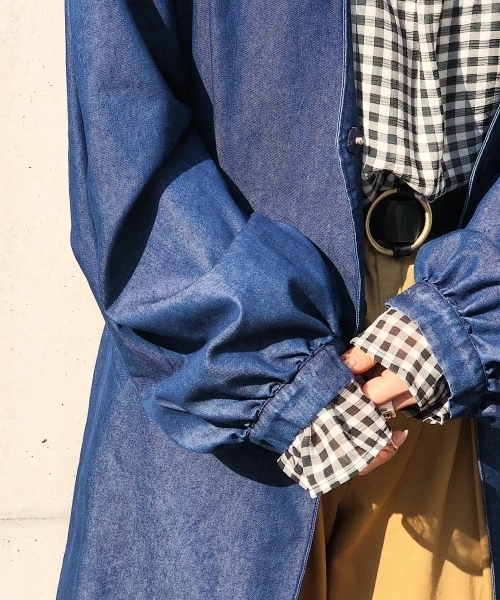 PAGEBOY（ページボーイ）の「ノーカラー ロングガウン（その他アウター・レディース・ブラック/ベージュ/インディゴブルー/ライトグレー・FREE）」の21枚目の写真