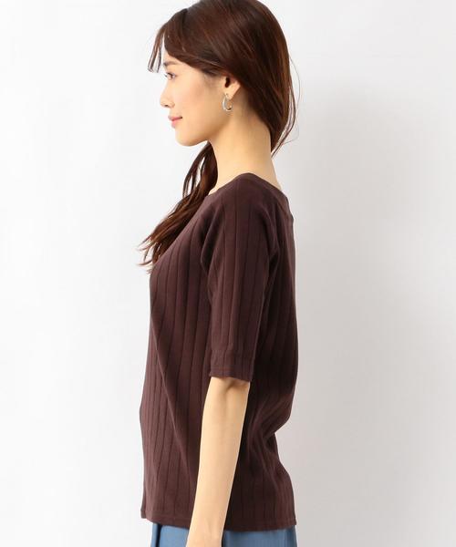 green label relaxing(グリーンレーベルリラクシング)の「SC ハバヒロ ハリヌキ フライス ボートネック カットソー ◆(Tシャツ/カットソー・レディース・オフホワイト/ブラック/ライトブルー/ブラウン/イエロー/レッド・FREE)」の11枚目の写真