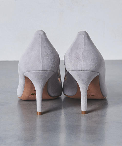 PELLICO スエード グレー ハイヒール 良品】ペリーコ チャンキーヒールパンプス/36 5/スエード/ライトグレー