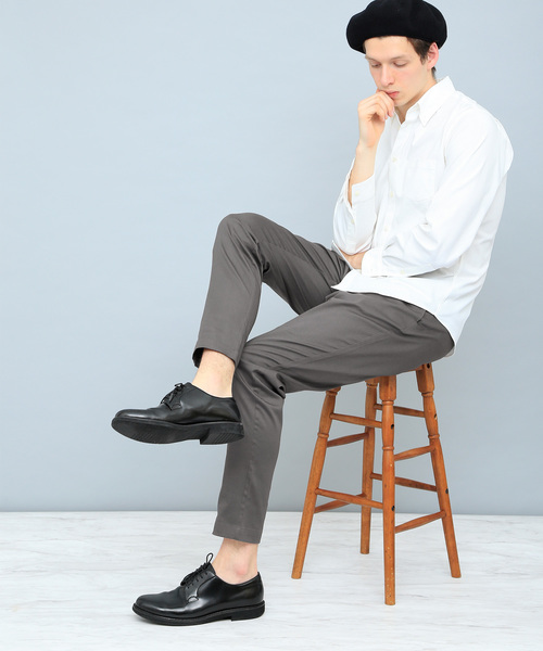 EMMA CLOTHES(エマクローズ)の「ハイパワーサテンストレッチテーパードパンツ(その他パンツ・メンズ・ネイビー/ベージュ/ブラック/グレー/ライトベージュ・L/M)」の3枚目の写真