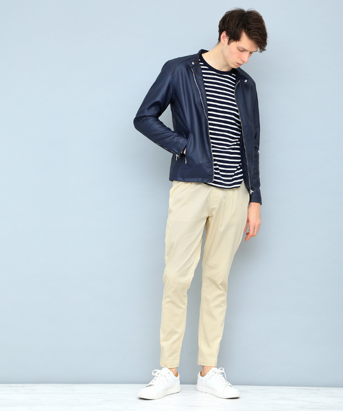 EMMA CLOTHES(エマクローズ)の「ハイパワーサテンストレッチテーパードパンツ(その他パンツ・メンズ・ネイビー/ベージュ/ブラック/グレー/ライトベージュ・L/M)」の5枚目の写真