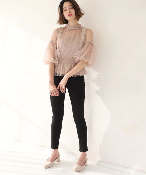 one after another NICE CLAUP（ワンアフターアナザーナイスクラップ）の「レディレースブラウス（シャツ/ブラウス・レディース・ブラック/ベージュ/オフホワイト・FREE）」の18枚目の写真