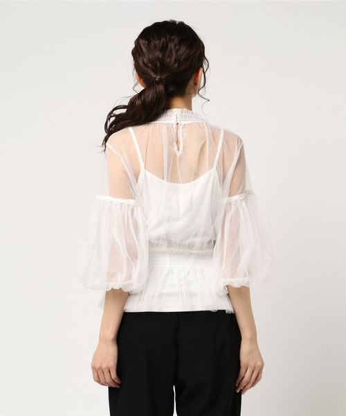 one after another NICE CLAUP（ワンアフターアナザーナイスクラップ）の「レディレースブラウス（シャツ/ブラウス・レディース・ブラック/ベージュ/オフホワイト・FREE）」の5枚目の写真