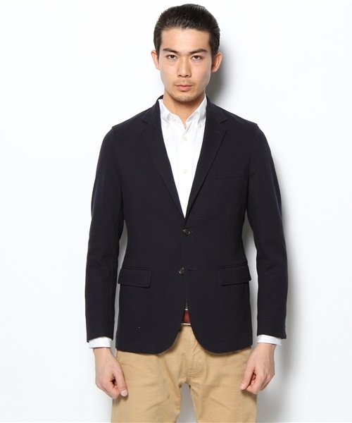 green label relaxing（グリーンレーベルリラクシング）の「□RIPPLE REV/BORDER 2Bジャケット（テーラードジャケット・メンズ・ブラック/グレー/ネイビー・SMALL/MEDIUM/LARGE/X-LARGE）」の4枚目の写真