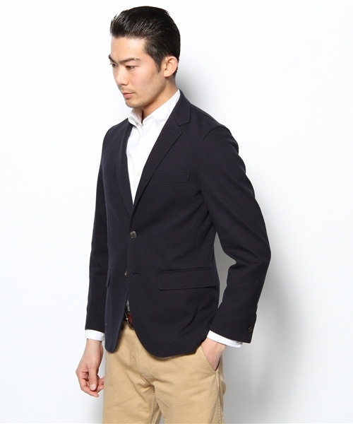 green label relaxing（グリーンレーベルリラクシング）の「□RIPPLE REV/BORDER 2Bジャケット（テーラードジャケット・メンズ・ブラック/グレー/ネイビー・SMALL/MEDIUM/LARGE/X-LARGE）」の5枚目の写真