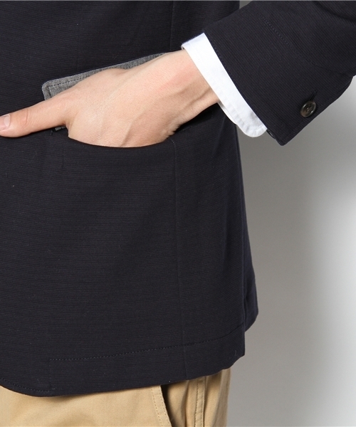 green label relaxing（グリーンレーベルリラクシング）の「□RIPPLE REV/BORDER 2Bジャケット（テーラードジャケット・メンズ・ブラック/グレー/ネイビー・SMALL/MEDIUM/LARGE/X-LARGE）」の8枚目の写真