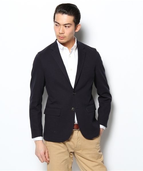 green label relaxing（グリーンレーベルリラクシング）の「□RIPPLE REV/BORDER 2Bジャケット（テーラードジャケット・メンズ・ブラック/グレー/ネイビー・SMALL/MEDIUM/LARGE/X-LARGE）」の13枚目の写真