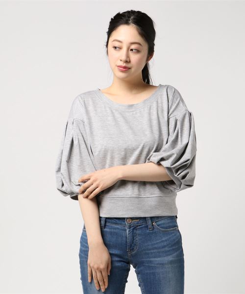 Cheek（チーク）の「袖タックボリュームプルオーバー（Tシャツ/カットソー・レディース・グレー/ベージュ/グリーン・MEDIUM）」の10枚目の写真