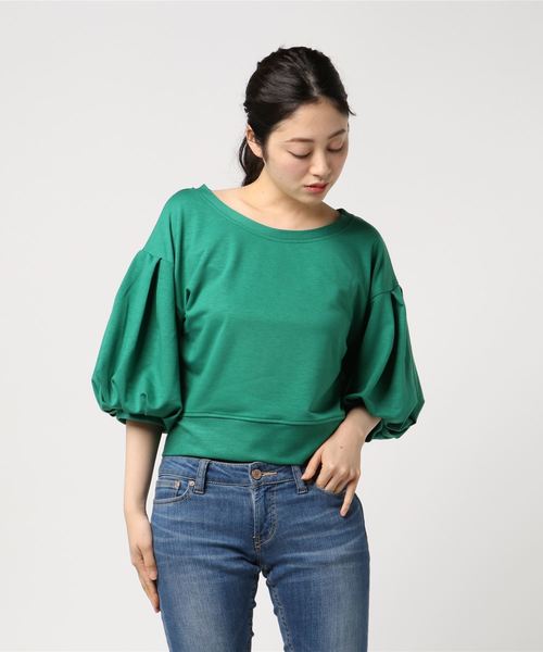 Cheek（チーク）の「袖タックボリュームプルオーバー（Tシャツ/カットソー・レディース・グレー/ベージュ/グリーン・MEDIUM）」の12枚目の写真