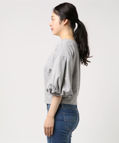 Cheek（チーク）の「袖タックボリュームプルオーバー（Tシャツ/カットソー・レディース・グレー/ベージュ/グリーン・MEDIUM）」の4枚目の写真