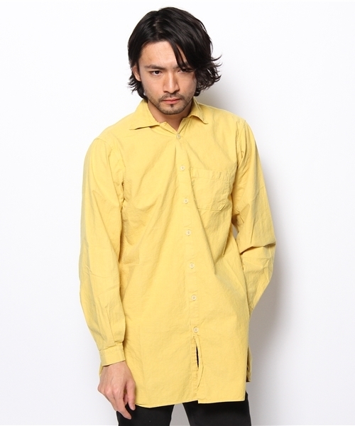 CIAOPANIC(チャオパニック)の「【Ciaopanic】SWDグランパシャツ(シャツ/ブラウス・メンズ・ホワイト/ネイビー/イエロー・FREE)」の3枚目の写真