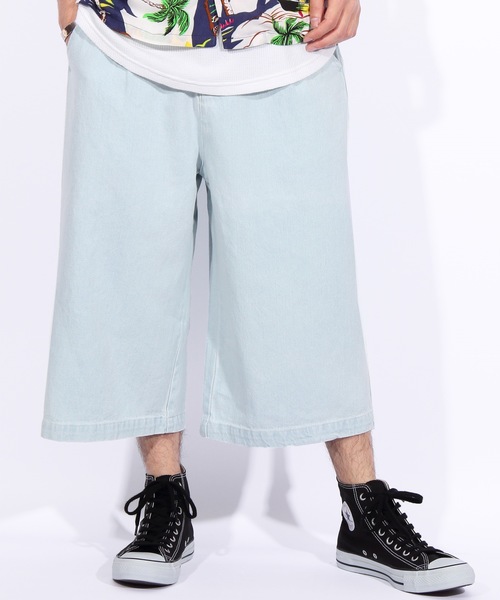 8(eight)(エイト)の「デニム ワイド クロップドパンツ(デニムパンツ・メンズ・ブラック/インディゴブルー/ブルー/ブラック系その他/ブルー系その他/ブルー系その他2・MEDIUM/LARGE/X-LARGE)」の1枚目の写真