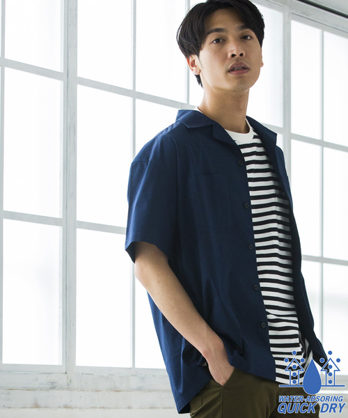 WEGO(ウィゴー)の「WEGO/ドライストレッチオープンカラーシャツ(シャツ/ブラウス・メンズ・ホワイト/ブラック/ネイビー/カーキ/レッド系その他・SMALL/MEDIUM/LARGE)」の4枚目の写真