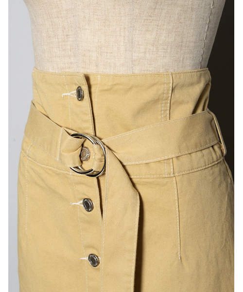 Re:EDIT（リエディ）の「フロントボタンカラーステッチタイトスカート（スカート・レディース・ブラック/ライトベージュ・MEDIUM）」の7枚目の写真