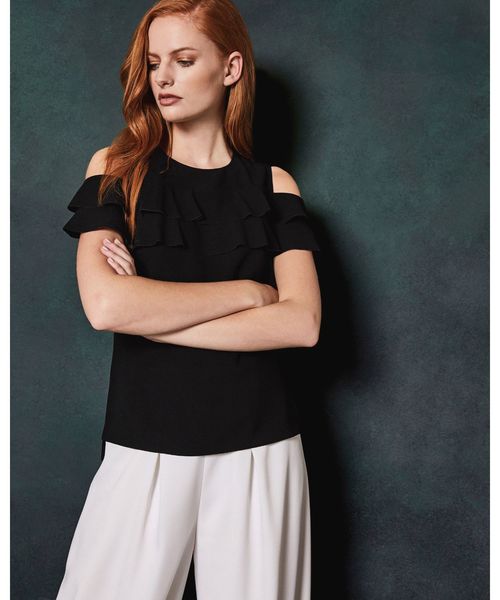 Ted Baker(テッドベーカー)の「HOPEE 新作 フリルデザイントップス(シャツ/ブラウス)」|ブラック