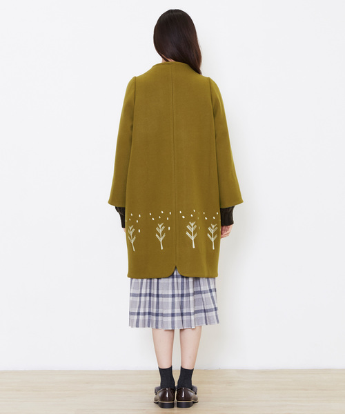 POU DOU DOU（プードゥドゥ）の「ボトルネック裾刺繍コクーンコート（その他アウター・レディース・ブラック/イエロー/グレー・3）」の13枚目の写真