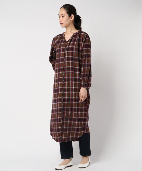 WEGO（ウィゴー）の「WEGO/チェックシャツワンピース（ワンピース・レディース・ブラウン系その他2/ブルー系その他2・FREE）」の9枚目の写真