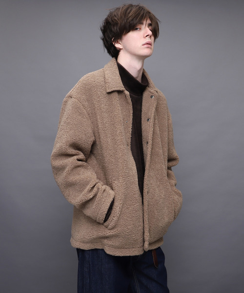 EMMA CLOTHES（エマクローズ）の「オーバーサイズボアコーチジャケット（その他アウター・メンズ・ブラック/ベージュ/オリーブ/ブルー・M/L）」の3枚目の写真