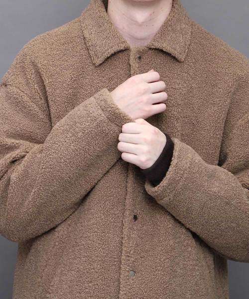 EMMA CLOTHES（エマクローズ）の「オーバーサイズボアコーチジャケット（その他アウター・メンズ・ブラック/ベージュ/オリーブ/ブルー・M/L）」の14枚目の写真