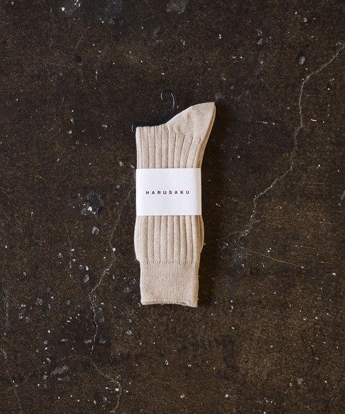 HARUSAKU(ハルサク)の「HARUSAKU Mens PLAIN RIB SOCKS:ハルサク メンズ プレーン リブソックス(ソックス/靴下・メンズ・ブラック/ライトグレー/チャコールグレー/ホワイト/オートミール/レッド/マスタード/キャメル/ミント/ナチュラル/ブラウン/ブルー/ダークグレー/グリーン・M/L/XL/S)」の7枚目の写真